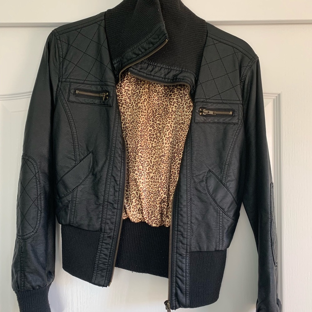 Black faux leather jacket